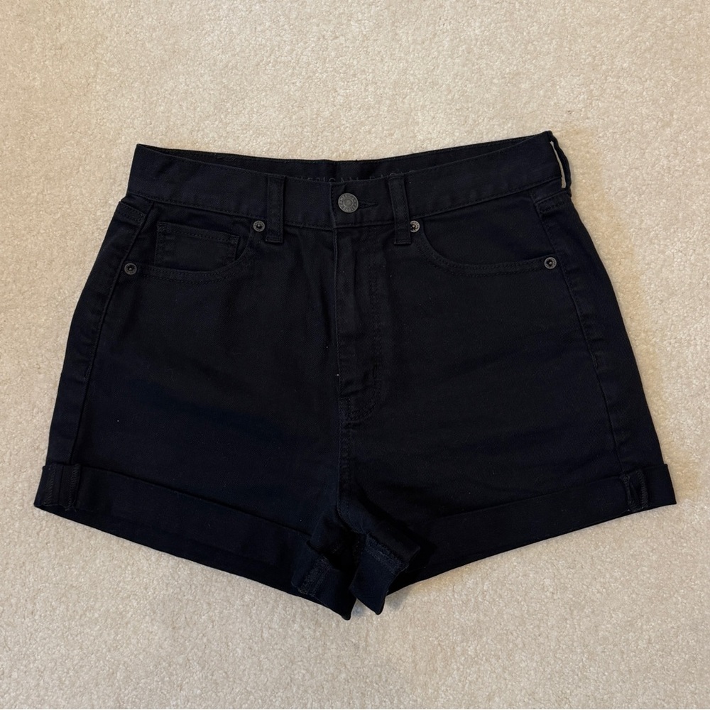 American Eagle Outfitters Black Stretch Jean Shorts High Waisted
